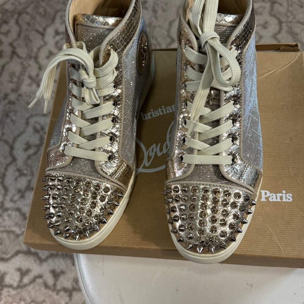 Christian Louboutin Metallic Studded Sneakers